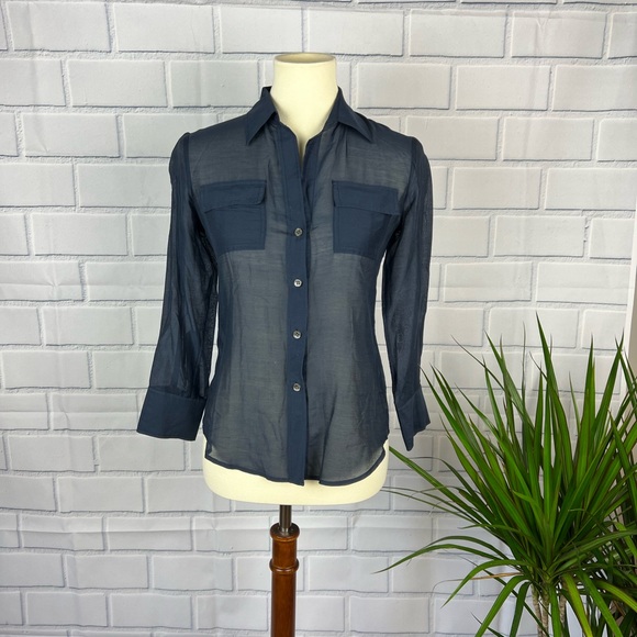 Theory March Shirt Cotton/Silk Blend - Picture 2 of 6